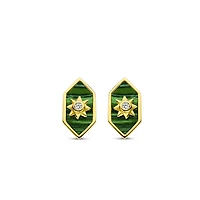 Celestial Malachite Stud Earrings