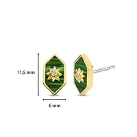 Celestial Malachite Stud Earrings