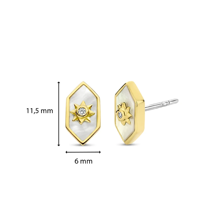 Celestial Mother Pearl Stud Earrings