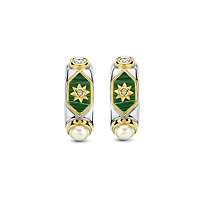 Celestial Malachite Huggie Earrings
