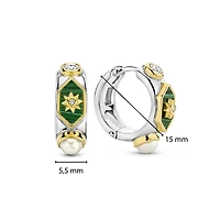 Celestial Malachite Huggie Earrings