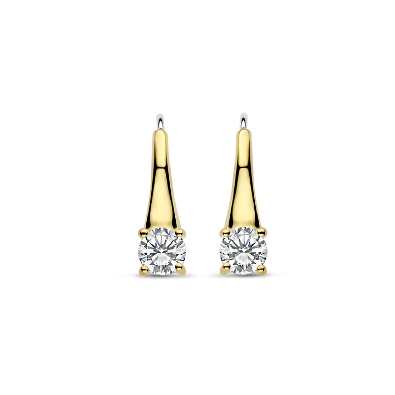 Brilliant Solitaire Small Golden Earrings