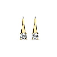 Brilliant Solitaire Small Golden Earrings