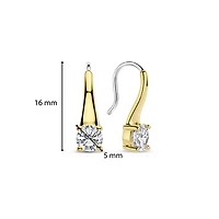 Brilliant Solitaire Small Golden Earrings