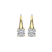 Brilliant Solitaire Large Golden Earrings