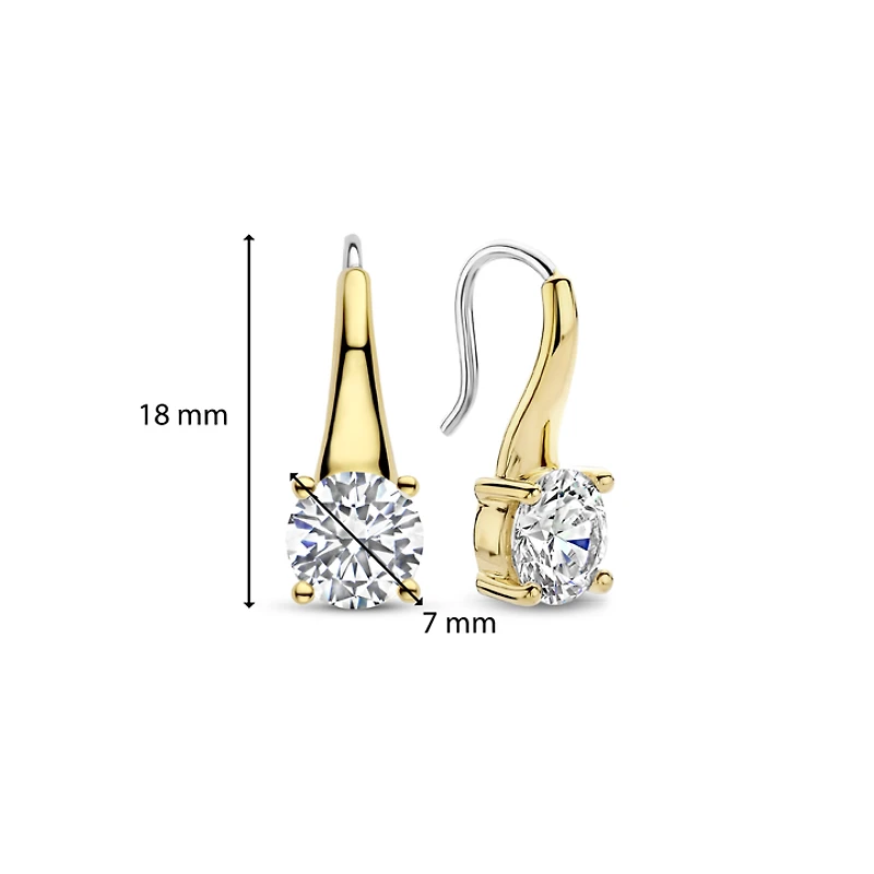 Brilliant Solitaire Large Golden Earrings
