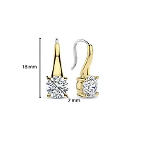 Brilliant Solitaire Large Golden Earrings