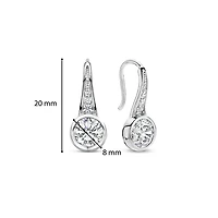 Brilliant Bezel Solitaire Silver Earrings