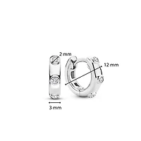 Spots Silver Huggie Earrings