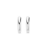 Basic 10MM Silver Huggie Earrings