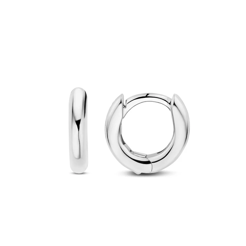 Basic 10MM Silver Huggie Earrings