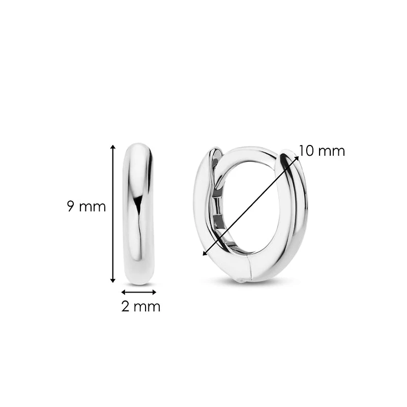 Basic 10MM Silver Huggie Earrings