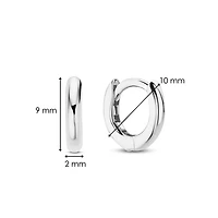Basic 10MM Silver Huggie Earrings