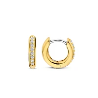 Basic 10MM Golden Sparkle Huggie Earrings