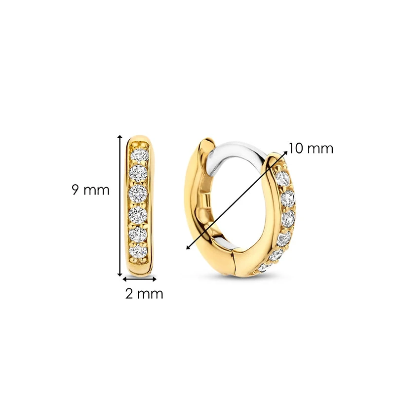 Basic 10MM Golden Sparkle Huggie Earrings