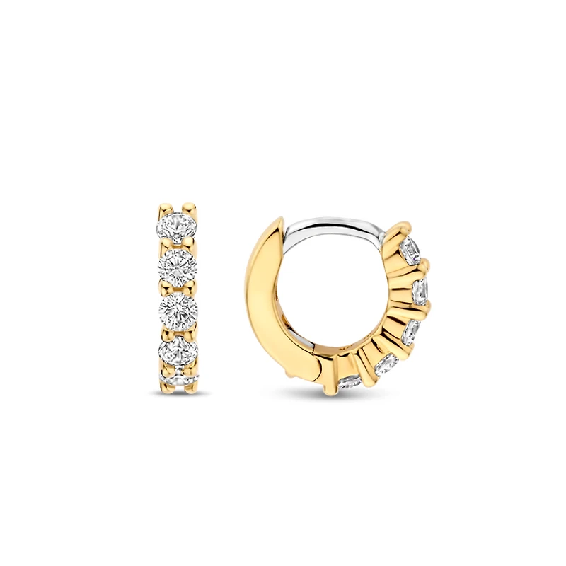 Thick 10MM Golden Sparkle Huggie Earrings