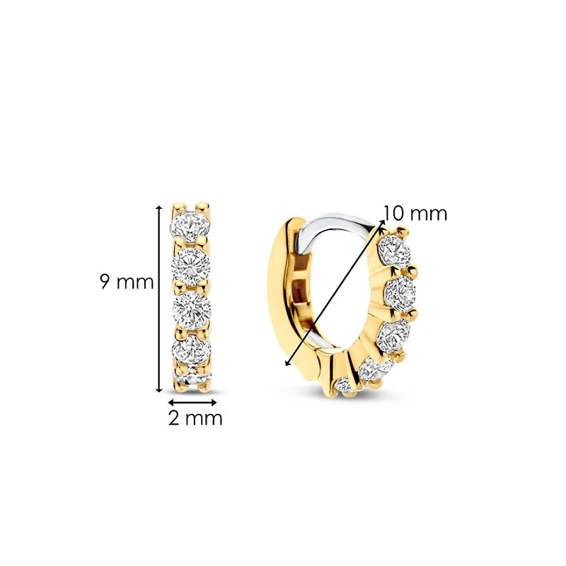 Thick 10MM Golden Sparkle Huggie Earrings