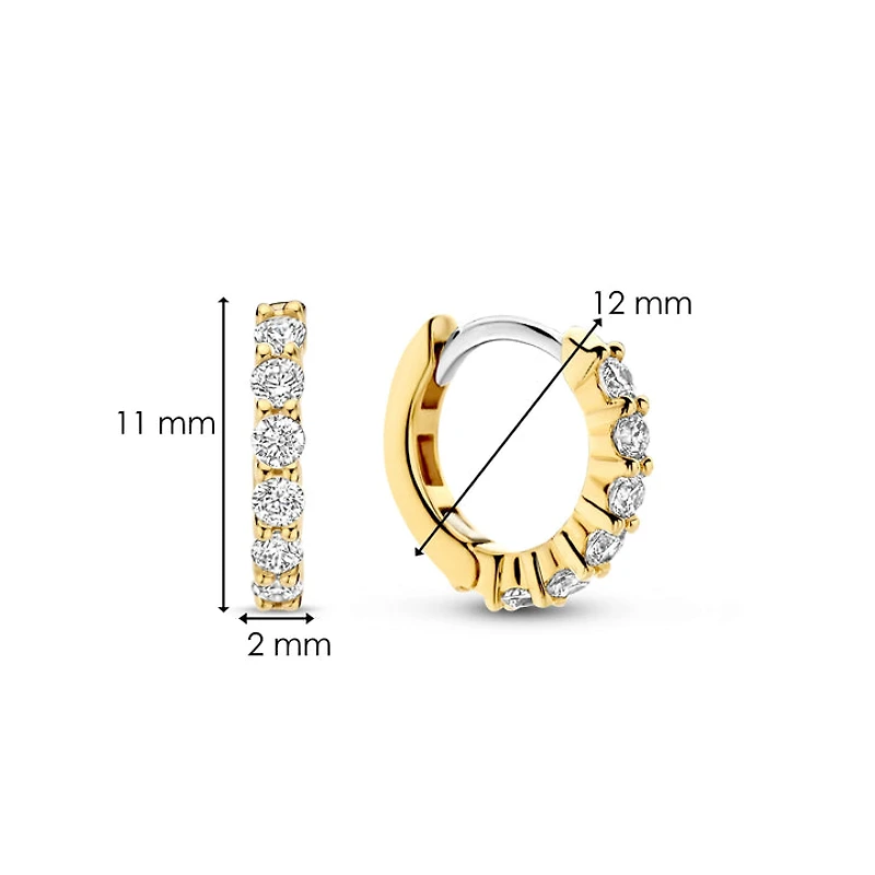Thick 12MM Golden Sparkle Huggie Earrings