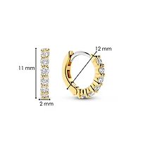 Thick 12MM Golden Sparkle Huggie Earrings
