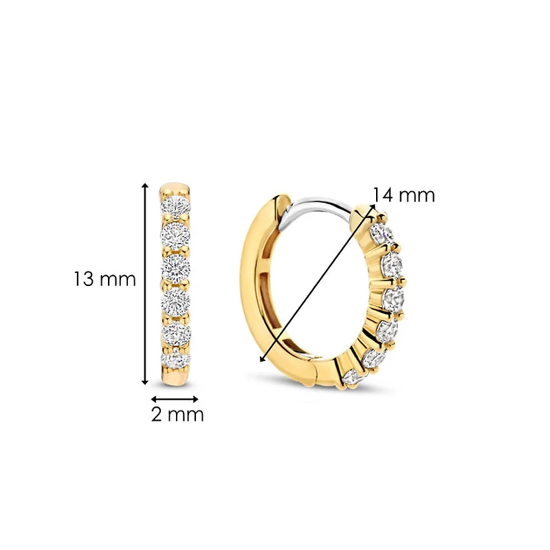 Thick 14MM Golden Sparkle Huggie Earrings