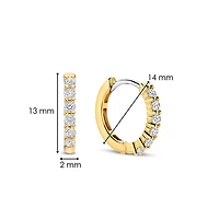 Thick 14MM Golden Sparkle Huggie Earrings