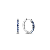 Blue and Clear Huggie Earrings