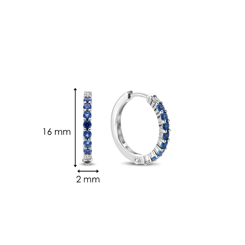Blue and Clear Huggie Earrings