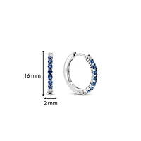 Blue and Clear Huggie Earrings