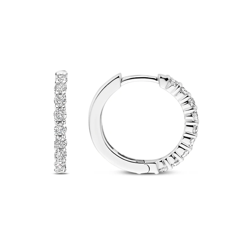 Thick 18MM Silver Sparkle Huggie Earrings