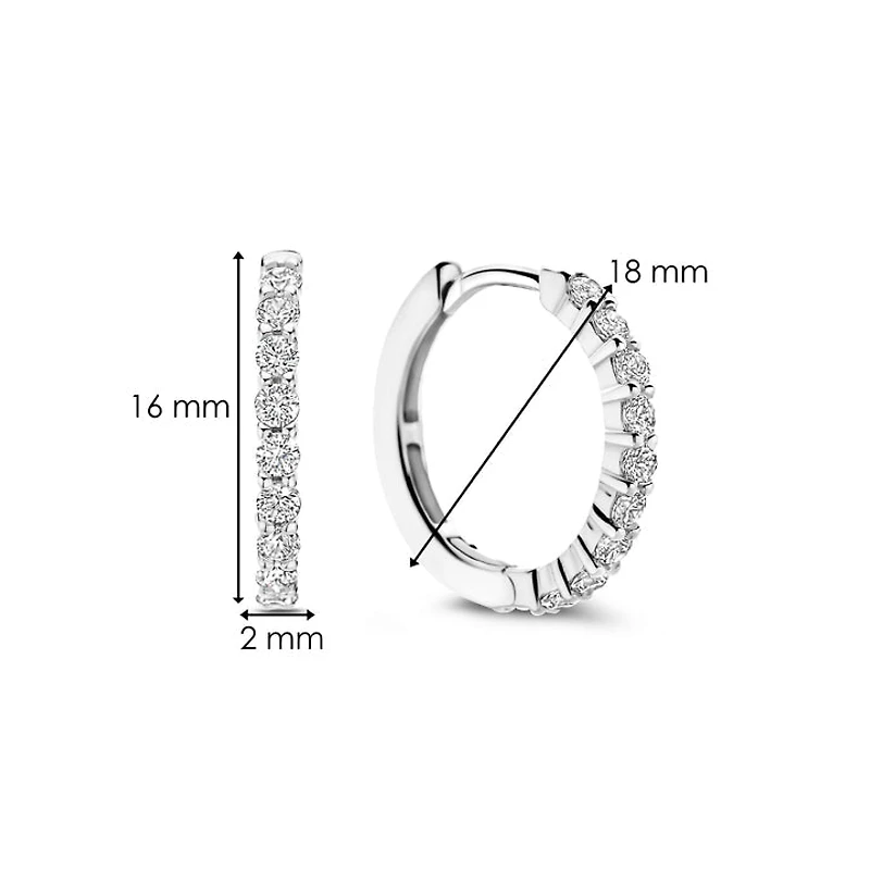 Thick 18MM Silver Sparkle Huggie Earrings