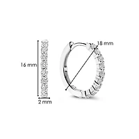Thick 18MM Silver Sparkle Huggie Earrings