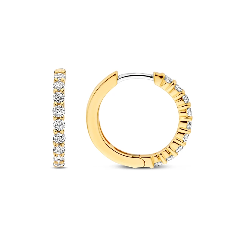 Thick 18MM Golden Sparkle Huggie Earrings