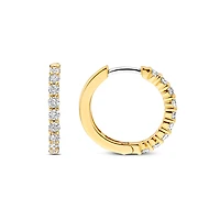 Thick 18MM Golden Sparkle Huggie Earrings