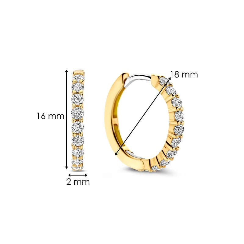 Thick 18MM Golden Sparkle Huggie Earrings
