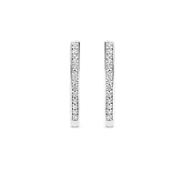 Basic 18MM Silver Sparkle Huggie Earrings