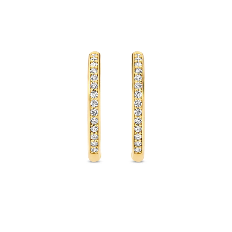 Basic 18MM Golden Sparkle Huggie Earrings