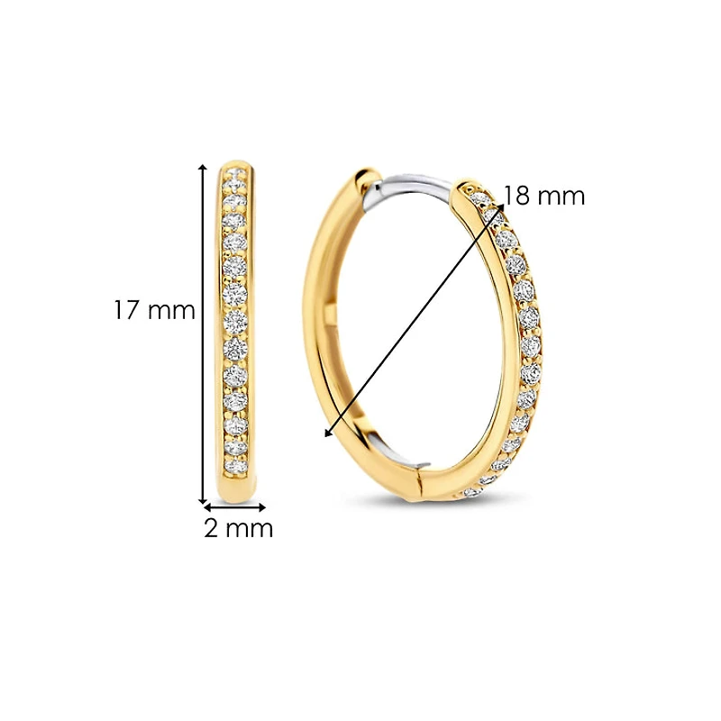 Basic 18MM Golden Sparkle Huggie Earrings