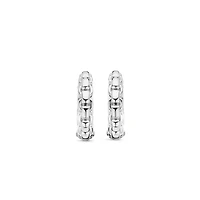 Box Chain 14MM Silver Huggie Earrings