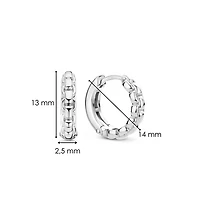 Box Chain 14MM Silver Huggie Earrings