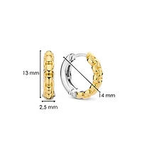 Box Chain 14MM Golden Huggie Earrings