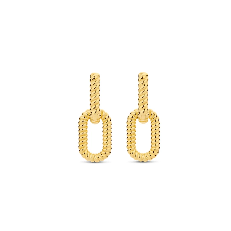 Rope Link Golden Earrings