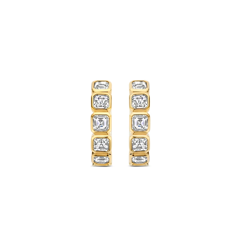 Asscher Huggie Earrings