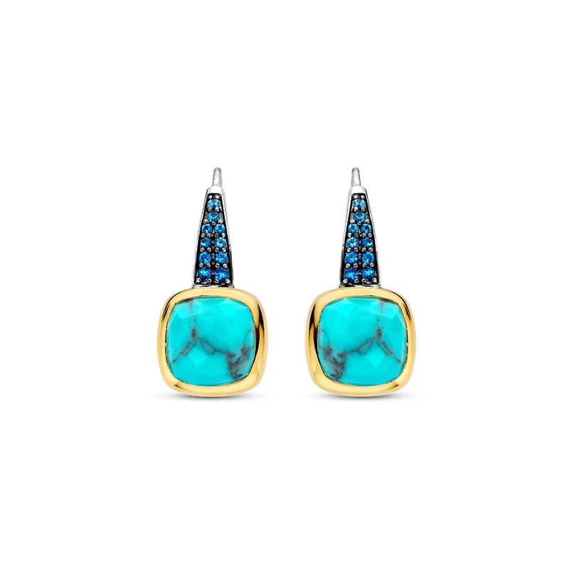 Cushion Turquoise Drop Earrings