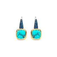 Cushion Turquoise Drop Earrings