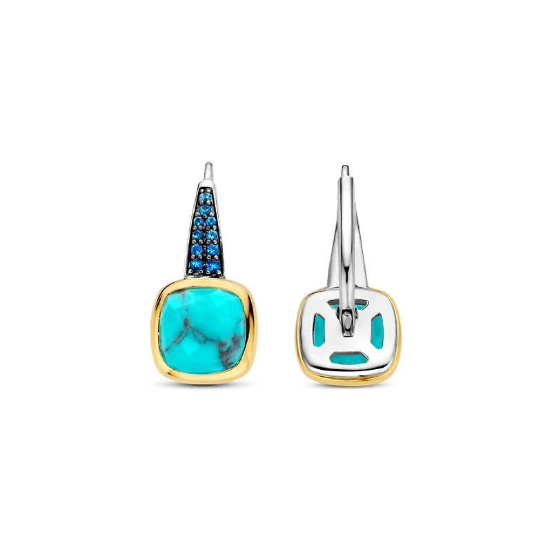 Cushion Turquoise Drop Earrings