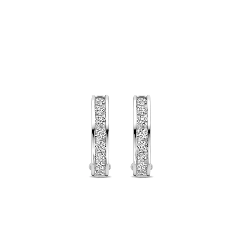 Channel Set Huggie Earrings 16MM