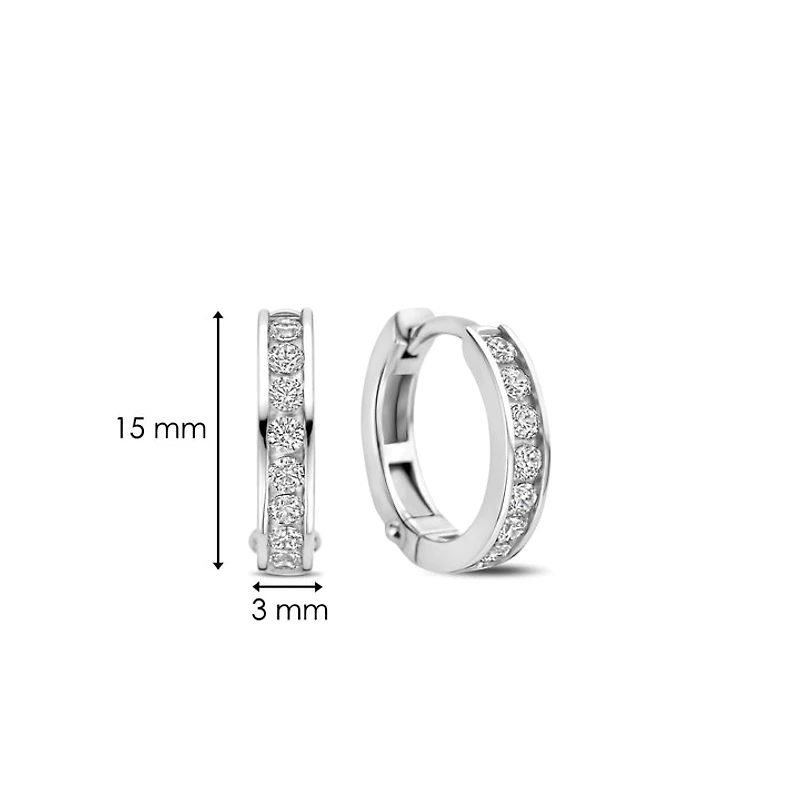 Channel Set Huggie Earrings 16MM