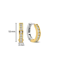 Channel Set Golden Huggie Earrings 16MM