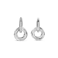 Trinity Pave Silver Earrings