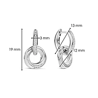 Trinity Pave Silver Earrings